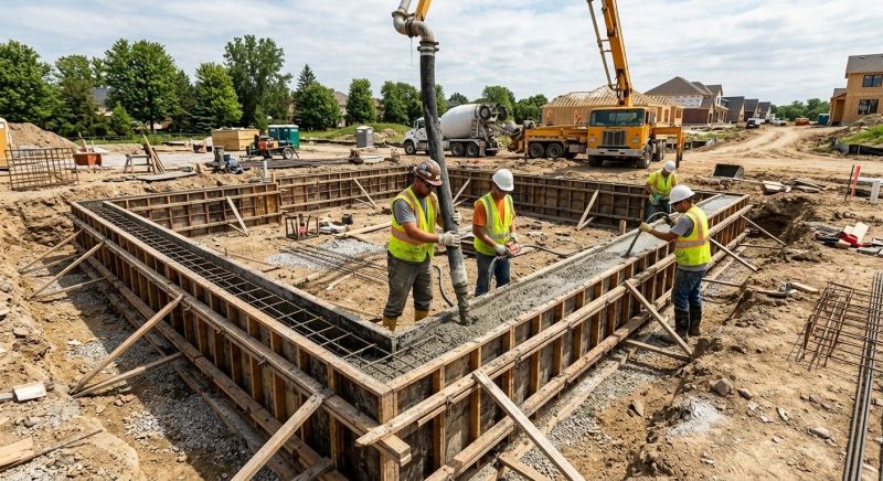 Foundation Pouring in Fredericksburg, VA